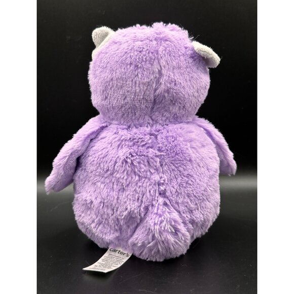 Carter’s Purple and White Plush Owl Stuffed Animal 2017 Super Soft Bird Lovey 9” - Picture 3 of 5